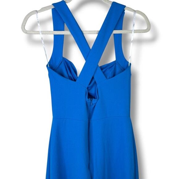 Lulus NWOT Glamorous Dedication Blue Sleeveless Column Crepe Maxi Dress Medium - Picture 9 of 10